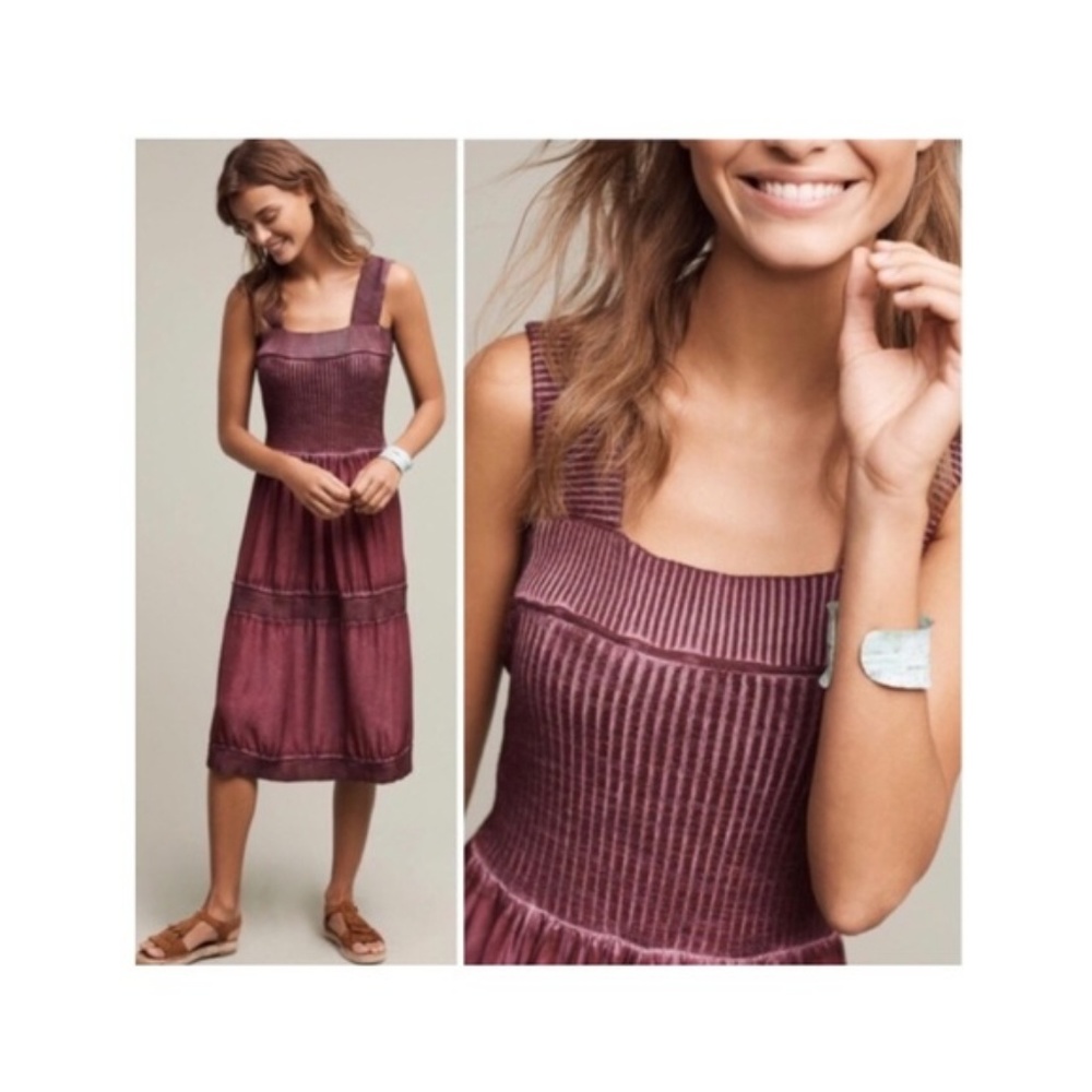 NEW Eloise Purple Silk Sweater Midi Dress Small